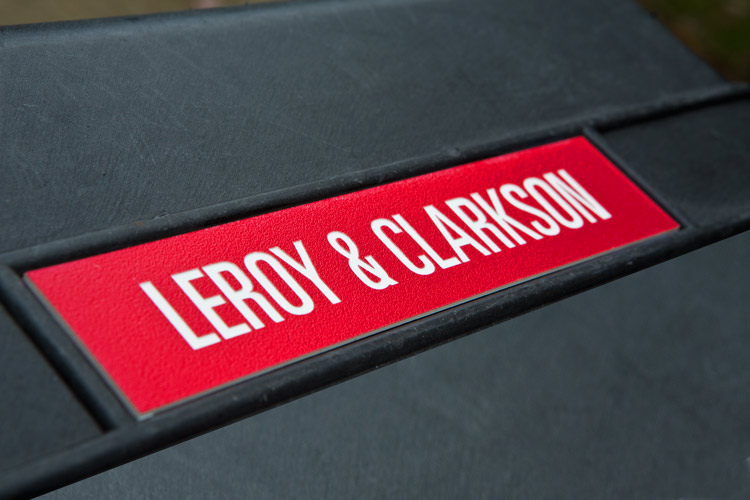 2 Text Lines, Red Custom Laser Engraved Pelican Rifle Case Nameplate